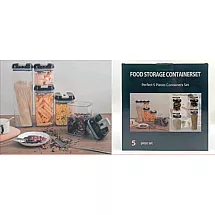 Hermētisks pārtikas uzglabāšanas konteineru komplekts, 5 gab.