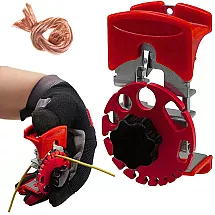Hand-held cable stripper with adjustable cutting action