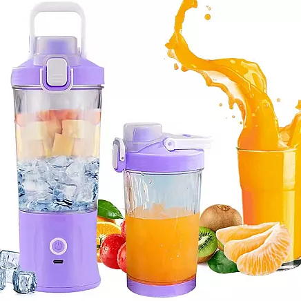 Portable USB wireless smoothie blender, ice crusher, purple