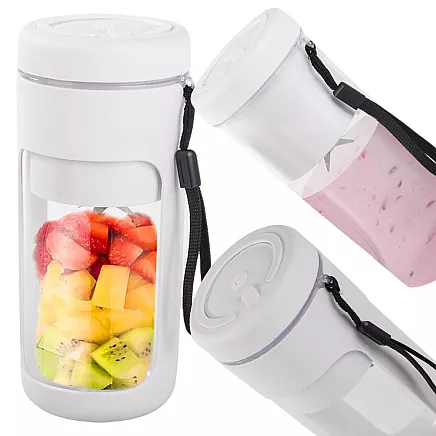 Portable USB wireless smoothie blender, ice crusher, lanyard