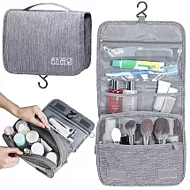 Travel cosmetics bag, hanging organiser for the bathroom, with zip, hook and handle
