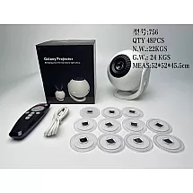 Galaktikas projektors 4K zvaigžņu naktslampiņa ar kosmosa efektu, balts