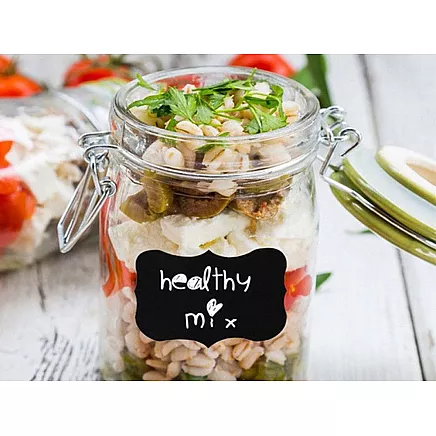 LABELS FOR SPICE JARS 192 PCS BLACK + WHITE CHALK MARKER