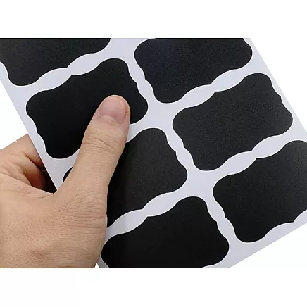 LABELS FOR SPICE JARS 192 PCS BLACK + WHITE CHALK MARKER