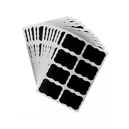 LABELS FOR SPICE JARS 192 PCS BLACK + WHITE CHALK MARKER