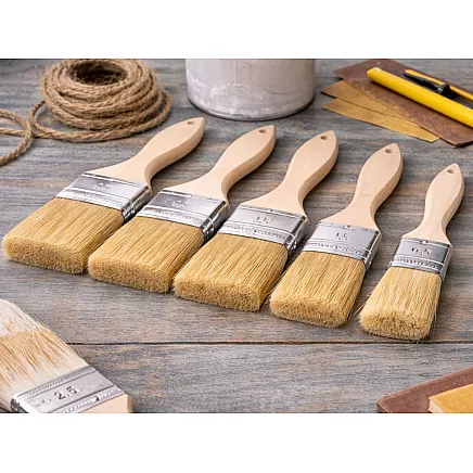 SET OF 5 FLAT PAINT BRUSHES SET FOR PAINTING WALLS