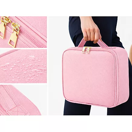 Cosmetics case travel cosmetic bag organiser box led mirror