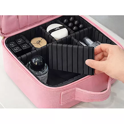Cosmetics case travel cosmetic bag organiser box led mirror