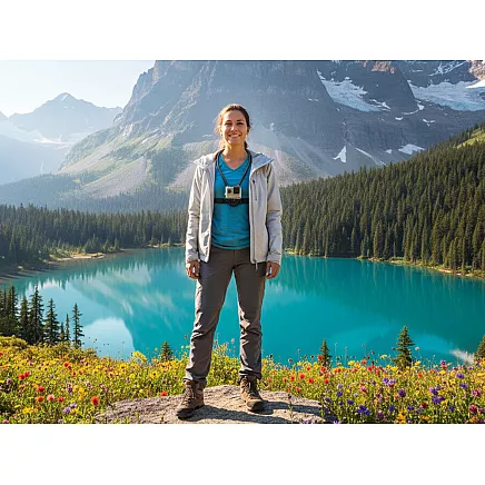 Эластичный ремешок для камеры на шею с поворотным креплением на 360°