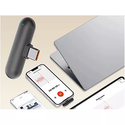 2 беспроводных микрофона-петлиц для iphone, телефона или компьютера с разъемом usb-c