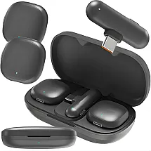 2 беспроводных микрофона-петлиц для iphone, телефона или компьютера с разъемом usb-c