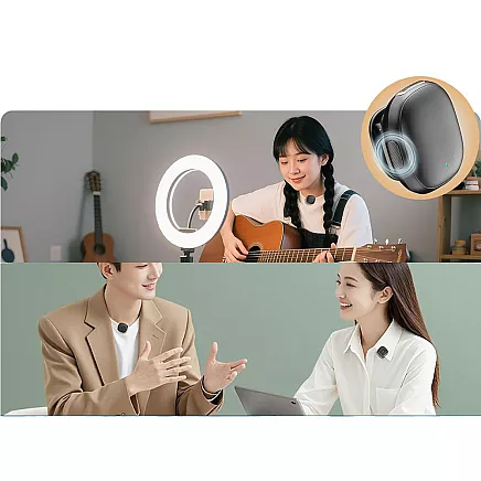 2 беспроводных микрофона-петлиц для iphone, телефона или компьютера с разъемом usb-c