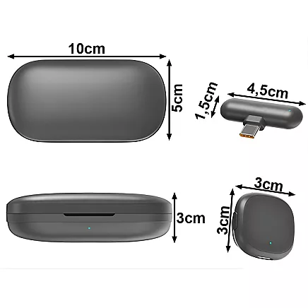 2 беспроводных микрофона-петлиц для iphone, телефона или компьютера с разъемом usb-c