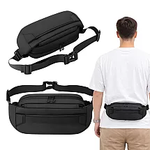 Men's kidney bag hip bag belt bag adjustable sports bag black