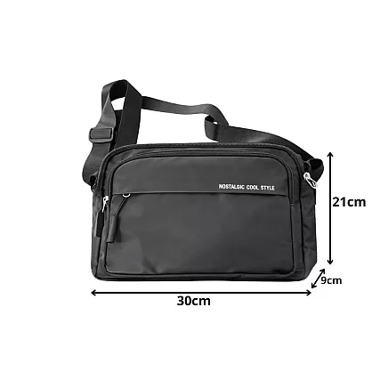 Mens kidney bag shoulder bag handbag crossbody bag black adjustable