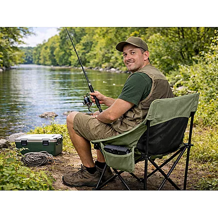 Складной туристический стул для рыбалки с чехлом