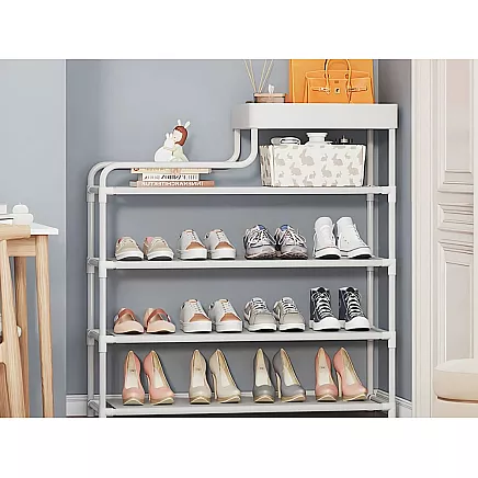 5-level shoe rack shoe stand metal cabinet organiser with shelf
