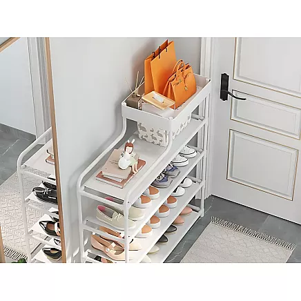 5-level shoe rack shoe stand metal cabinet organiser with shelf