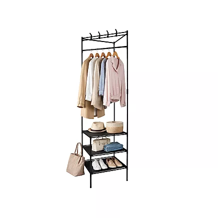 Corner clothes hanger with shoe shelves metal wardrobe