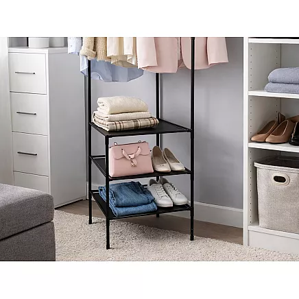 Corner clothes hanger with shoe shelves metal wardrobe