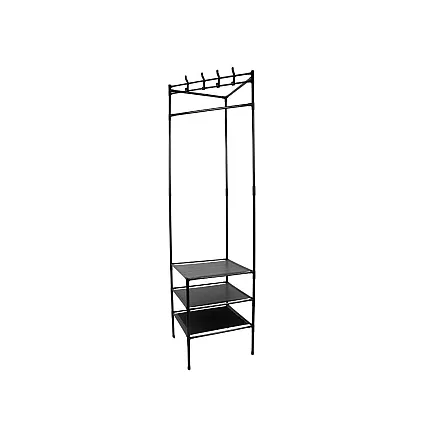 Corner clothes hanger with shoe shelves metal wardrobe