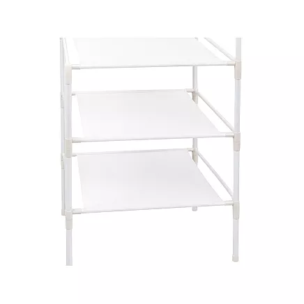 Corner clothes rack with shoe shelves metal wardrobe