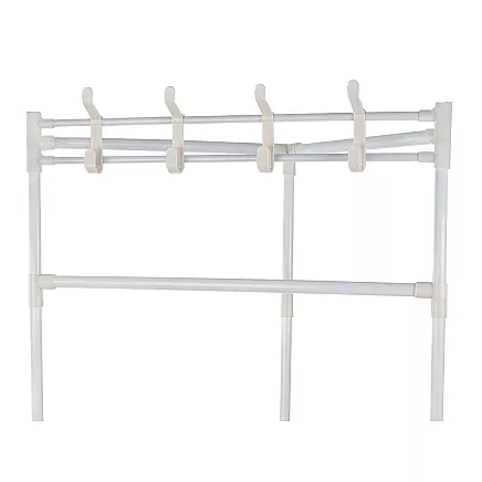Corner clothes rack with shoe shelves metal wardrobe