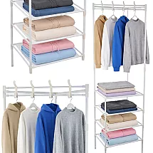 Corner clothes rack with shoe shelves metal wardrobe