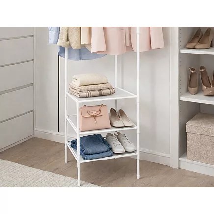 Corner clothes rack with shoe shelves metal wardrobe