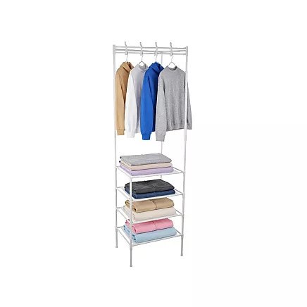 Corner clothes rack with shoe shelves metal wardrobe