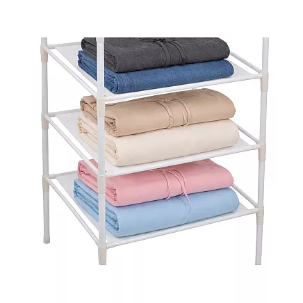 Corner clothes rack with shoe shelves metal wardrobe