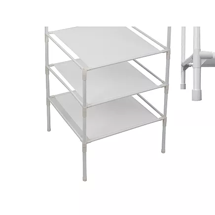 Corner clothes rack with shoe shelves metal wardrobe