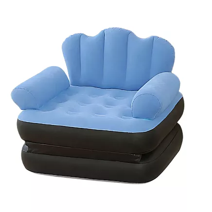 2-in-1 pūšamā dīvāna krēsls gulētāva ar atzveltni un putekļiem