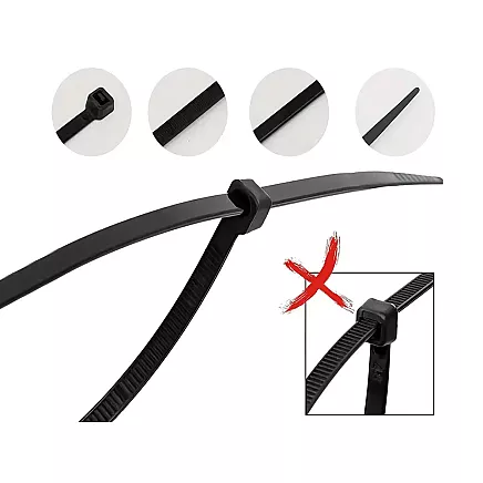 Cable ties 2.5x100mm 100 pcs black cable tie