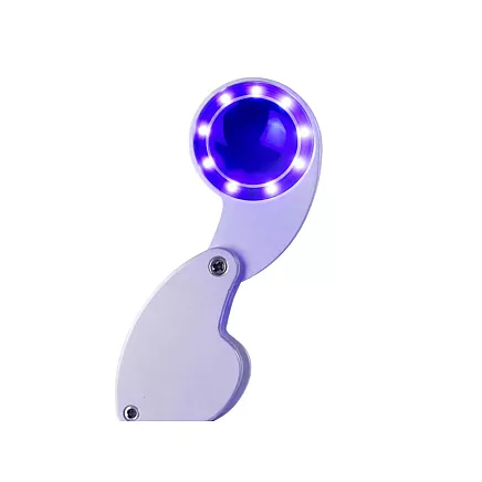 Ювелирная увеличительная лупа с led-подсветкой и уф-фильтром, складная, с usb-зарядкой, для чтения, 60-кратное увеличение