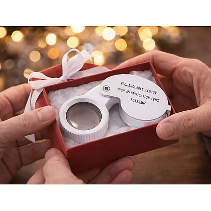 Ювелирная увеличительная лупа с led-подсветкой и уф-фильтром, складная, с usb-зарядкой, для чтения, 60-кратное увеличение