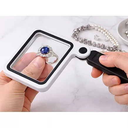 Складная лупа led16 с увеличительным стеклом для чтения, 3,5-кратное увеличение, настольная, с подсветкой