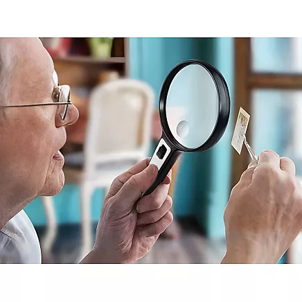 Светодиодная лупа из стекла для чтения и работы, ручная, с подсветкой