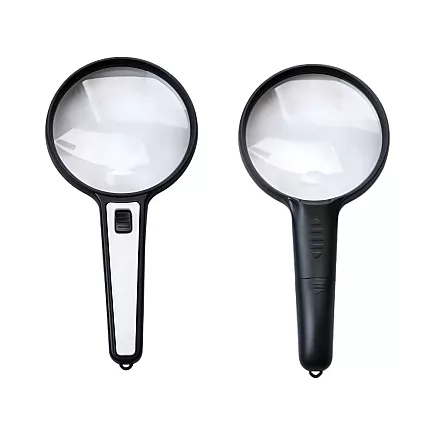 Светодиодная лупа из стекла для чтения и работы, ручная, с подсветкой