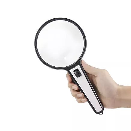 Светодиодная лупа из стекла для чтения и работы, ручная, с подсветкой
