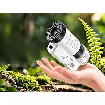 Компактный микроскоп-лупа с клипсом для мобильного телефона, 200-кратный увеличение, светодиодная подсветка, уф-функция