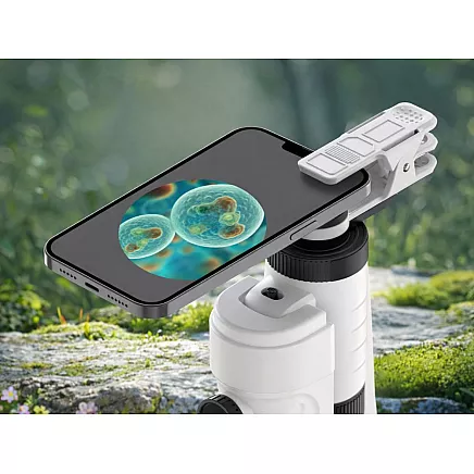 Компактный микроскоп-лупа с клипсом для мобильного телефона, 200-кратный увеличение, светодиодная подсветка, уф-функция