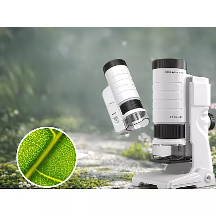 Компактный микроскоп-лупа с клипсом для мобильного телефона, 200-кратный увеличение, светодиодная подсветка, уф-функция