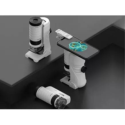 Компактный микроскоп-лупа с клипсом для мобильного телефона, 200-кратный увеличение, светодиодная подсветка, уф-функция