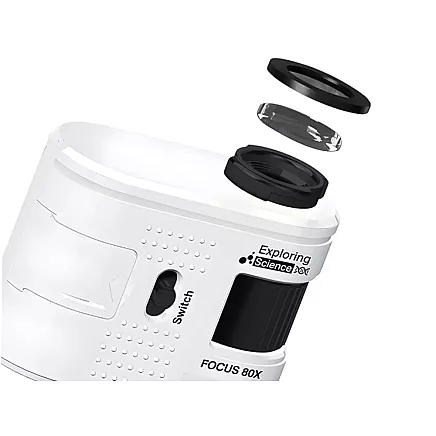 Компактный микроскоп-лупа с клипсом для мобильного телефона, 80-кратный увеличение, светодиодная подсветка, уф-функция