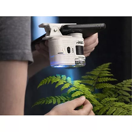 Компактный микроскоп-лупа с клипсом для мобильного телефона, 80-кратный увеличение, светодиодная подсветка, уф-функция