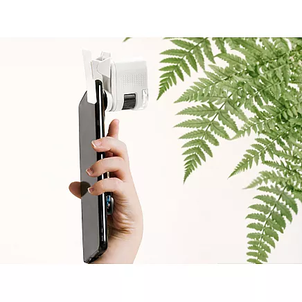 Компактный микроскоп-лупа с клипсом для мобильного телефона, 80-кратный увеличение, светодиодная подсветка, уф-функция