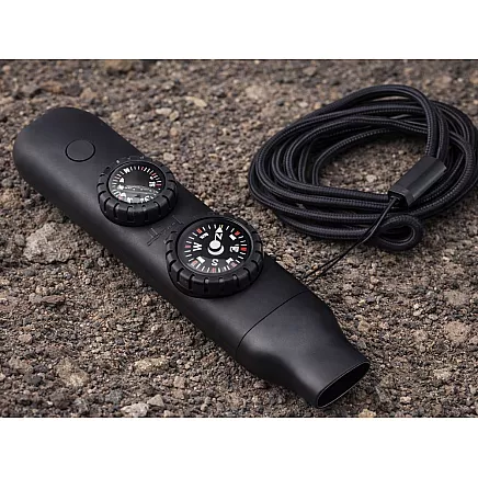 Спасательный свисток, чёрный, для выживания и туризма; компас; фонарик; лупа; термометр