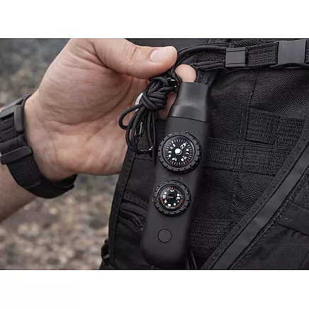 Спасательный свисток, чёрный, для выживания и туризма; компас; фонарик; лупа; термометр