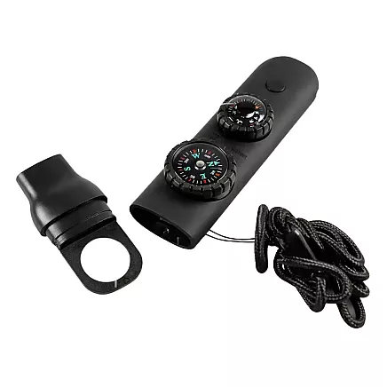 Спасательный свисток, чёрный, для выживания и туризма; компас; фонарик; лупа; термометр